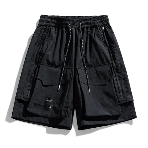 Pantalones Cortos Cargo Techwear para Hombre Repelentes al Agua Multibolsillos Cremallera Exterior Senderismo Verano Streetwear Holgado