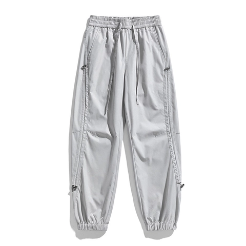 Men's Gorpcore Mountain Hiking Trousers Outdoor Camping Techwear Jogger Pants Drawstring Quick Dry Windproof Polyester