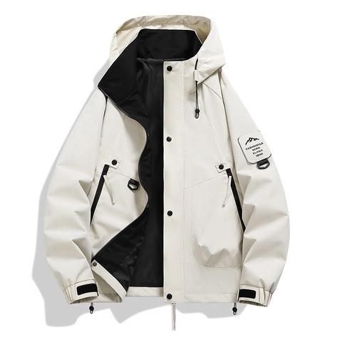 Veste à Capuche Homme Coupe-vent Imperméable Manteau Randonnée Coupe Large Coupe-vent Technique Mixte Casual Outerwear
