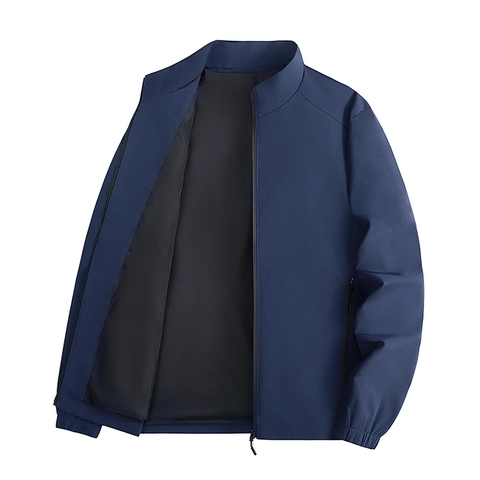 Chaqueta Casual para Hombre con Cuello Alzado Poliéster Resistente al Viento Cremallera Abrigo de Otoño para Oficina Diario