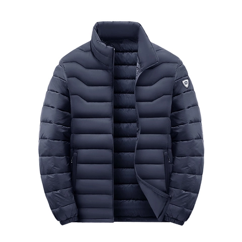 Herren Winter Wattierte Jacke Gesteppt Stehkragen Winddicht Dicke Baumwolljacke Lässig Warme Oberbekleidung Für Jugend Mode