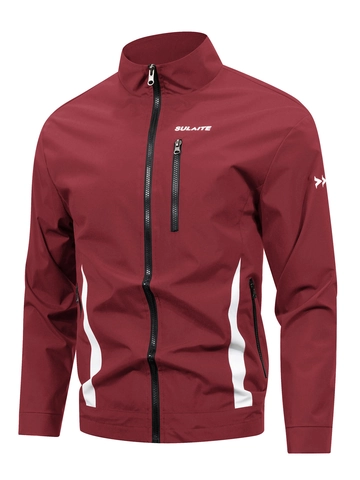 Heren Sport Opstaande Kraag Jas Winddicht Polyester Multi-pocket Casual Outdoor Mantel Lichtgewicht Rits Outwear