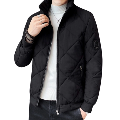 Giacca Trapuntata da Uomo Collo Alto Cappotto Imbottito Invernale Caldo Antivento Vestibilità Comoda Per Uomo Stile Casual Business