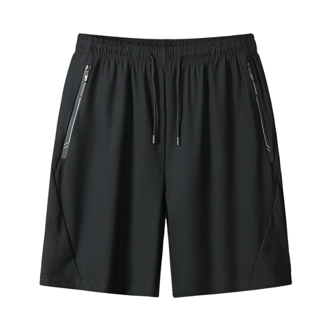 Pantaloncini Sportivi da Uomo in Raso di Ghiaccio ad Asciugatura Rapida Con Tasche a Zip Traspiranti Elastico in Vita Casual Per Palestra Abbigliamento Uomo