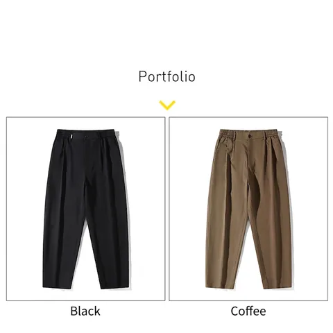 Men Casual Pants Straight Leg Trousers Cotton Nylon Blend High Elasticity Business Minimalist Solid Color Slack Pants