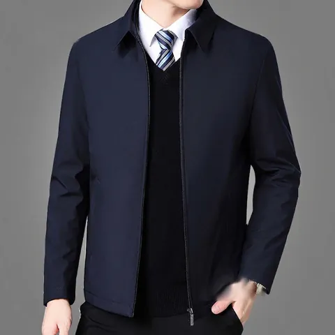 Ανδρική Επαγγελματική Ζακέτα Business Casual 95% Πολυεστέρας 5% Ελαστάνη Αντιανεμικό Πέτο Φερμουάρ Γραφείο Εργασία Καθημερινό Ώριμο Στυλ Ανδρική Ένδυση