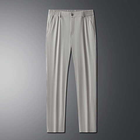Pantaloni Business Casual da Uomo in Misto Nylon Elastan Gamba Dritta Vita Elastica Resistenti alle Pieghe Pantaloni Formali Ufficio