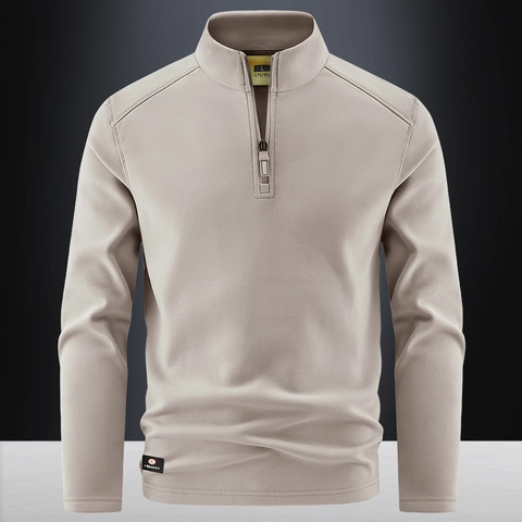 Men's Stand Collar Half Zip Fleece Pullover Warm Long Sleeve Sweatshirt For Autumn Winter Casual Outdoor Sports Wear