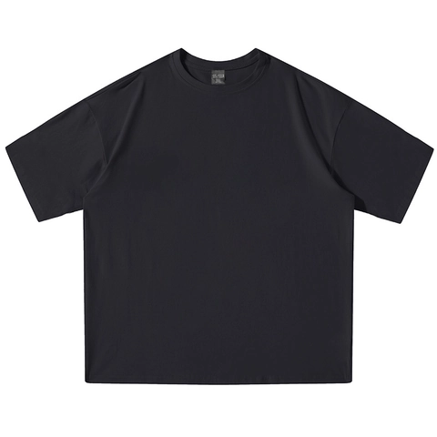 Maglietta da Uomo Casual 100% Cotone a Maniche Corte Vestibilità Ampia Spalle Calate Girocollo Top Estivo Tinta Unita