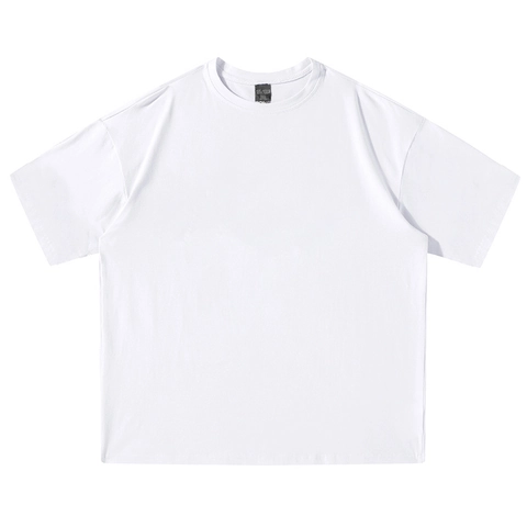 Maglietta da Uomo Casual 100% Cotone a Maniche Corte Vestibilità Ampia Spalle Calate Girocollo Top Estivo Tinta Unita