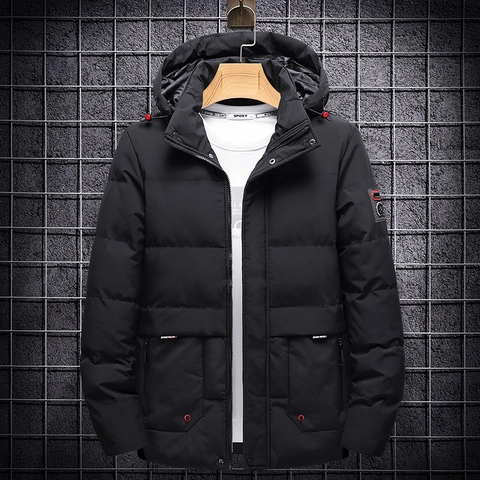Herren Winter Puffer Jacke Mit Kapuze Warme Wattierte Jacke Winddicht Gesteppt Outerwear Casual Mode Verdickte Jacke Mit Reißverschluss Für Herren