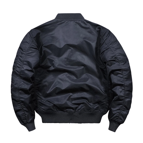 Blouson Bombardier Homme MA-1 Veste de Vol Coupe-vent Nylon Polyester Style Militaire Fermeture Éclair Vêtement Quotidien