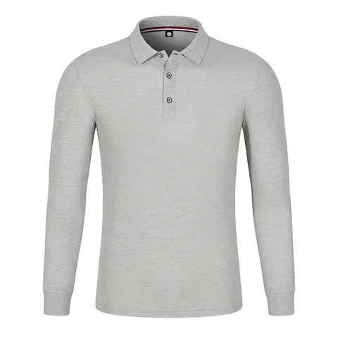 Herren Langarm Poloshirt Baumwollmischung Business Casual Einfarbig Top Mit Umlegekragen Und Rippbündchen Herren Tops