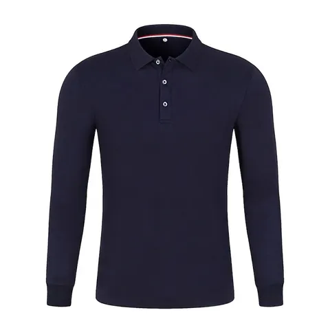Herren Langarm Poloshirt Baumwollmischung Business Casual Einfarbig Top Mit Umlegekragen Und Rippbündchen Herren Tops