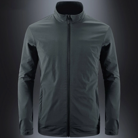 Herren Outdoor Stehkragen Jacke Winddicht Atmungsaktiv Taktisch Streetwear Leichte Reißverschluss Mantel Für Frühling Herbst Casual Outwear
