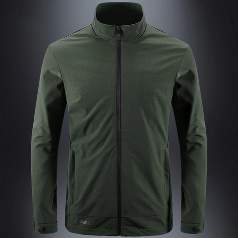 Herren Outdoor Stehkragen Jacke Winddicht Atmungsaktiv Taktisch Streetwear Leichte Reißverschluss Mantel Für Frühling Herbst Casual Outwear