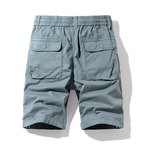 Heren Casual Cargo Shorts Katoenmix Elastische Taille met Koord Multi Pocket Outdoor Werk Zomer Shorts voor Mannen