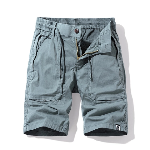 Heren Casual Cargo Shorts Katoenmix Elastische Taille met Koord Multi Pocket Outdoor Werk Zomer Shorts voor Mannen