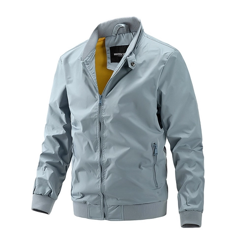 Chaqueta Bomber de Cuello Alto para Hombre Cortavientos Ligero Con Forro de Malla en Contraste Ropa Casual Con Cremallera Abrigo