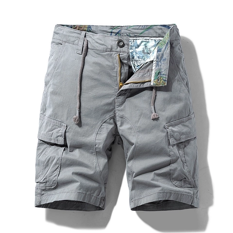 Pantaloncini Cargo Uomo Casual in Cotone Spandex Vestibilità Comoda Multi Tasche Pantaloncini da Lavoro Con Coulisse Estate Utility Shorts