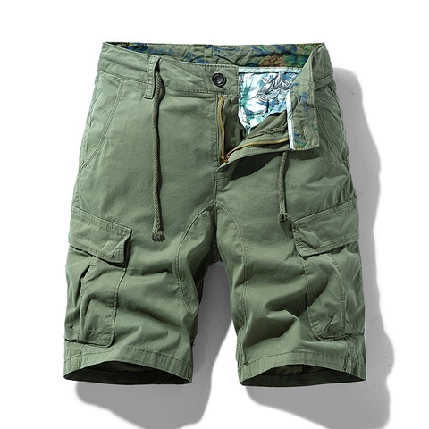 Pantaloncini Cargo Uomo Casual in Cotone Spandex Vestibilità Comoda Multi Tasche Pantaloncini da Lavoro Con Coulisse Estate Utility Shorts