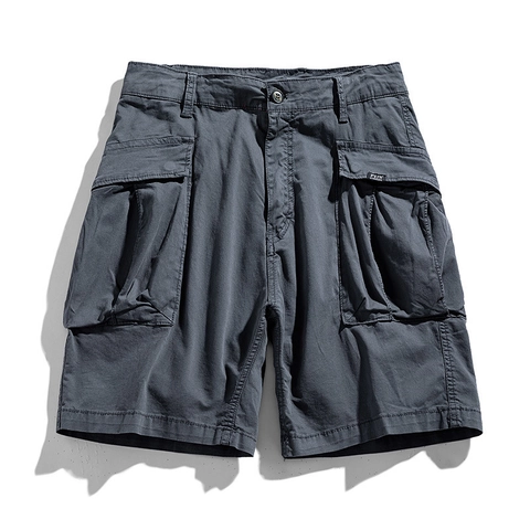 Men's Casual Cargo Shorts Cotton Blend Multi Pocket Loose Fit Outdoor Utility Shorts Solid Color Summer Sport Pants