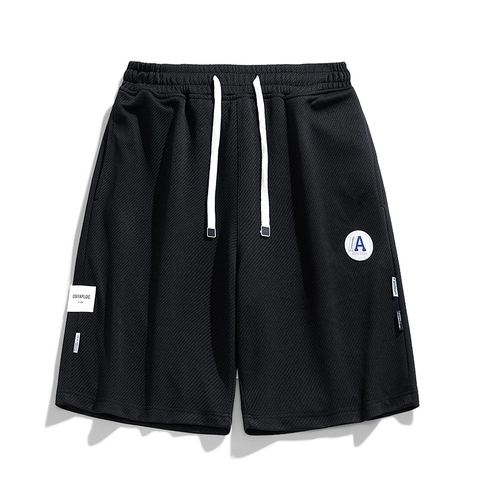 Men Waffle Texture Casual Shorts Breathable Polyester Sporty Streetwear Drawstring Elastic Waist Shorts For Summer Daily Wear