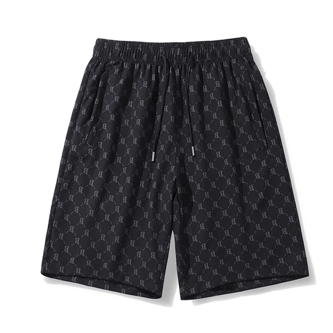 Short en Satin de Glace à Séchage Rapide pour Hommes Impression de Monogramme Lettre B Taille Élastique à Cordon Short Décontracté Large pour Hommes Mode Short de Plage