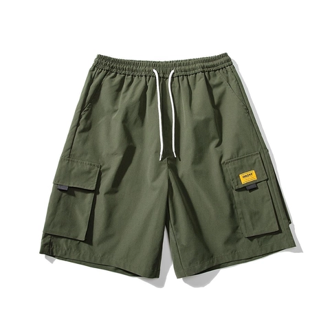 Pantaloncini Cargo Casual da Uomo Vestibilità Larga Vita Elastica Con Coulisse Multitasche Gamba Dritta Pantaloni Tattici Estivi