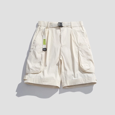 Pantalones Cortos Cargo Informales para Hombre Corte Holgado Verano Ligeros Multibolsillos Shorts con Cinturón Ajustable