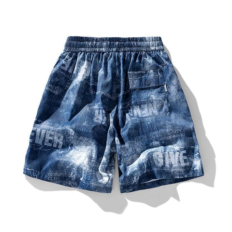 Ανδρικά Streetwear Cargo Σορτς Πολυεστέρας Casual Χαλαρή Γραμμή Πλυμένο Τύπωμα Γράμματα Καλοκαιρινά Σορτς με Κορδόνι για Ταξίδια