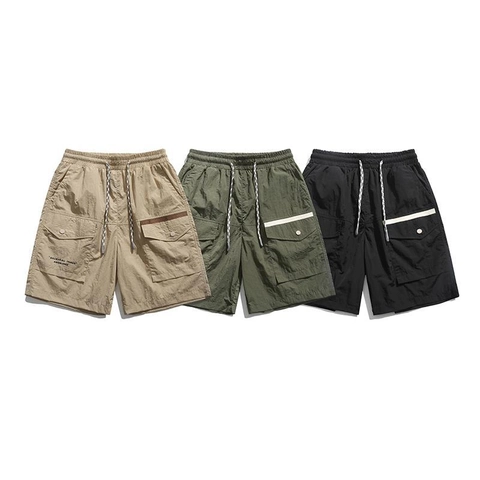 Pantaloncini Cargo Casual da Uomo Vestibilità Comoda in Fibra di Bambù Pantaloncini da Mare Estivi con Coulisse Vita Elastica