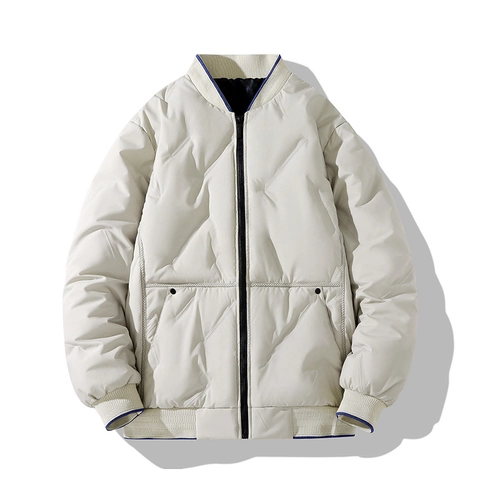 Chaqueta Bomber Acolchada para Hombre Talla Grande Abrigo Acolchado Resistente al Viento Ropa de Invierno Cuello de Canalé