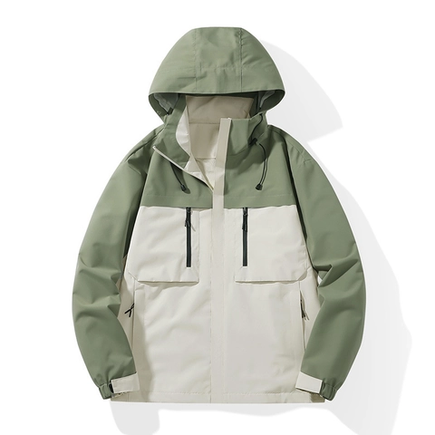 Patchwork Outdoor Windjacke Mit Kapuze Winddicht Wasserdicht Polyester Leichte Jacke Zum Wandern Reisen Damen Herren