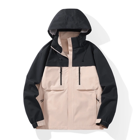 Patchwork Outdoor Windjacke Mit Kapuze Winddicht Wasserdicht Polyester Leichte Jacke Zum Wandern Reisen Damen Herren