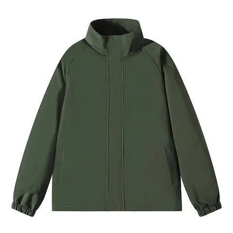 Men Stand Collar Windproof Jacket Casual Outdoor Sportswear Lightweight Polyester Raglan Sleeve Coat For Spring Autumn