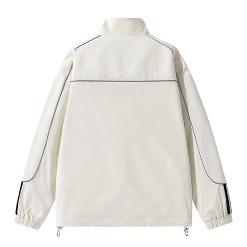 Chaqueta de Cuello Alto para Hombre Impermeable y Resistente al Viento de Tela Oxford de Poliéster Casual Deportiva para Primavera Otoño