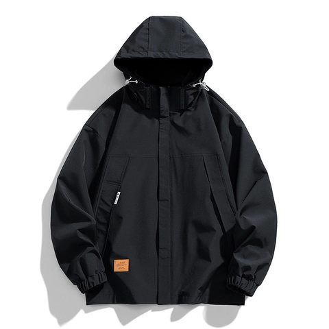 Heren Casual Winddicht Jack Met Kapuze Mode Buitenjas Lichtgewicht Fleece Gevoerde Bovenkleding Voor Herfst Winter Effen Kleur