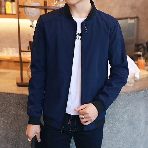 Herren Casual Slim Fit Jacke Leinenmischung Leichtgewicht Gerippter Baseballkragen Reißverschluss Mode Mantel