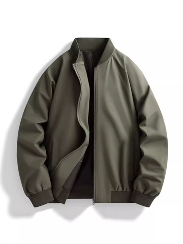 Chaqueta Bomber Casual para Hombre Resistente al Viento Poliéster Cuello Alto Chaqueta de Béisbol para Primavera Otoño