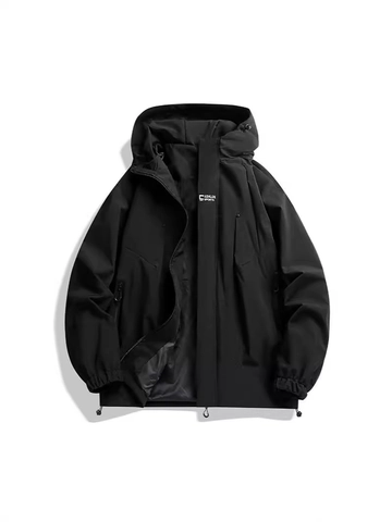 Men's Outdoor Windbreaker Jacket Hooded Windproof Polyester Coat Fashion Sports Casual Workwear Style Outerwear For Hiking Camping