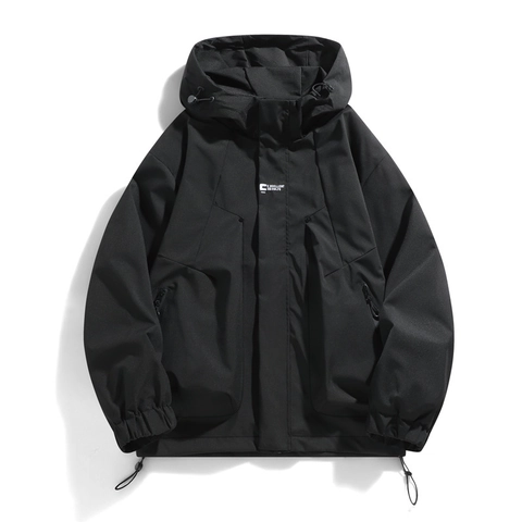 Men's Outdoor Functional Windbreaker Jacket Lightweight Hooded Cargo Coat For Casual Daily Travel Windproof Outwear