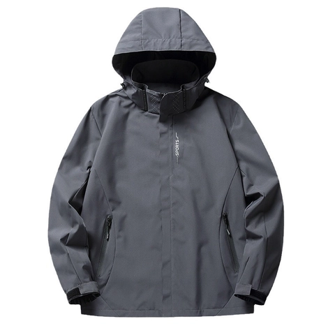 Outdoor Waterproof Hooded Windbreaker Jacket Single Layer Polyester Breathable Sports Casual Coat For Men And Women