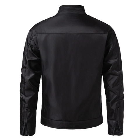 Chaqueta Cortavientos para Hombre Ajuste Ceñido con Cuello Alto Casual Moda Negro Color Sólido Ligera Otoño Ropa de Abrigo Estilo Coreano