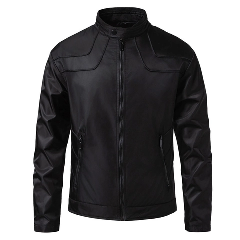 Chaqueta de Cuello Alzado para Hombre Business Casual Resistente al Viento Ropa de Abrigo Color Sólido Cremallera Ligera Primavera Otoño