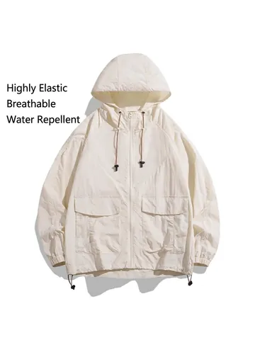 Heren UPF 50 Plus Zonbeschermingsjas Lichtgewicht Ademend 100 Procent Nylon Windjack Met Capuchon Voor Buiten Vissen Wandelen Unisex Huidjas