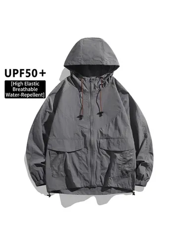 Heren UPF 50 Plus Zonbeschermingsjas Lichtgewicht Ademend 100 Procent Nylon Windjack Met Capuchon Voor Buiten Vissen Wandelen Unisex Huidjas
