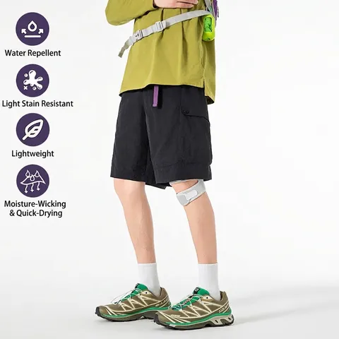 Pantalones Cortos Cargo para Hombre al Aire Libre Ligeros Impermeables de Secado Rápido Multi Bolsillo Pantalones de Senderismo Verano Urban Outdoor