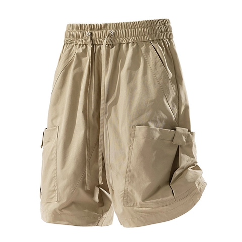 Pantalones Cortos Cargo Casuales para Hombre Outdoor Ligeros Repelentes al Agua Secado Rápido Multibolsillos Cordón Verano
