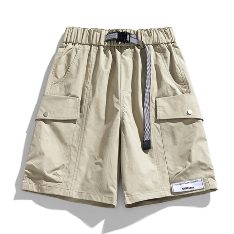 Men Retro Functional Cargo Shorts Water Repellent Anti Fouling Polyester Spandex Casual Outdoor Summer Loose Multi Pocket Shorts